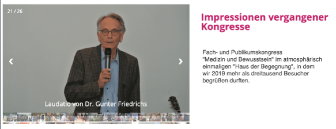 Impressionen vergangener Kongresse | Laudatio von Dr. Gunter Friedrich