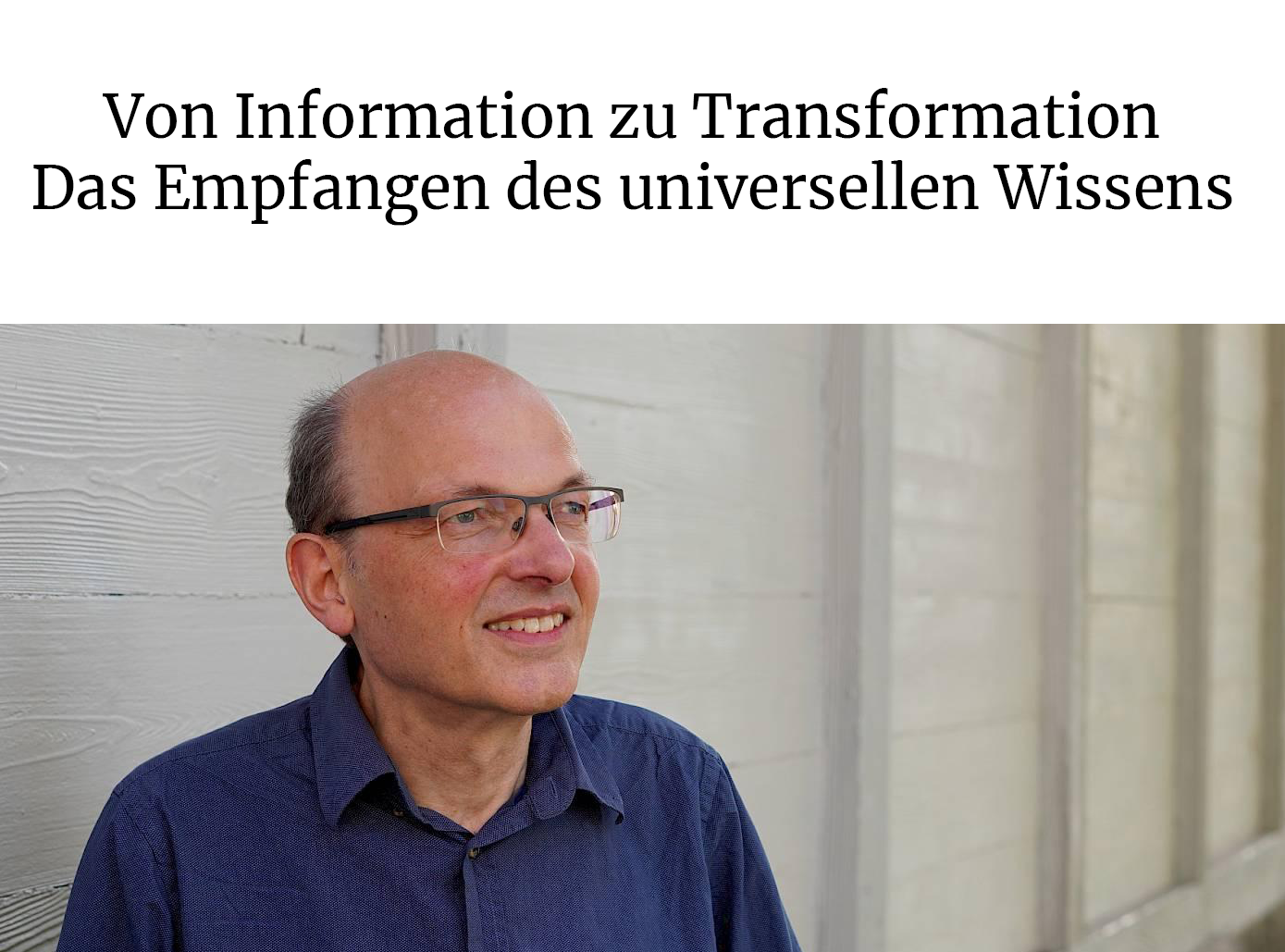 Armin Risi | 23.–26.10.2021 Onlinekurs · Von Information zu Transformation